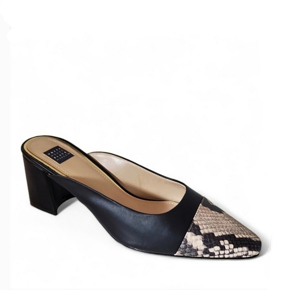 WHBM Hallie Cap Toe Mule Leather Sole